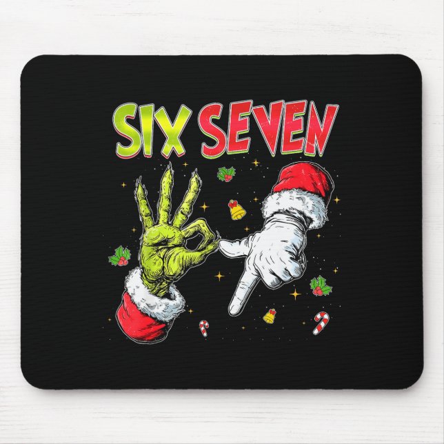 Mousepad Funny Santa Says Six Seven Christmas 67 Meme Xmas  (Frente)