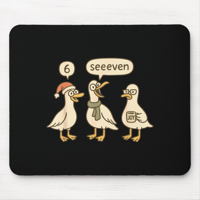 Mousepad Funny Santa Silly Goose 6 7 Christmas Geese Six Se (Frente)