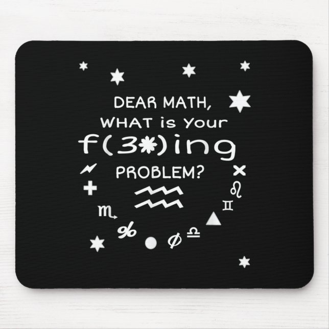 Mousepad Funny Sarcastic Dear Math Quote For Women Men Vide (Frente)