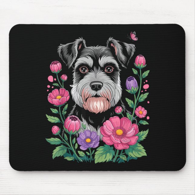 Mousepad Funny Schnauzer Art For Women Schnauzer Dog Lover  (Frente)