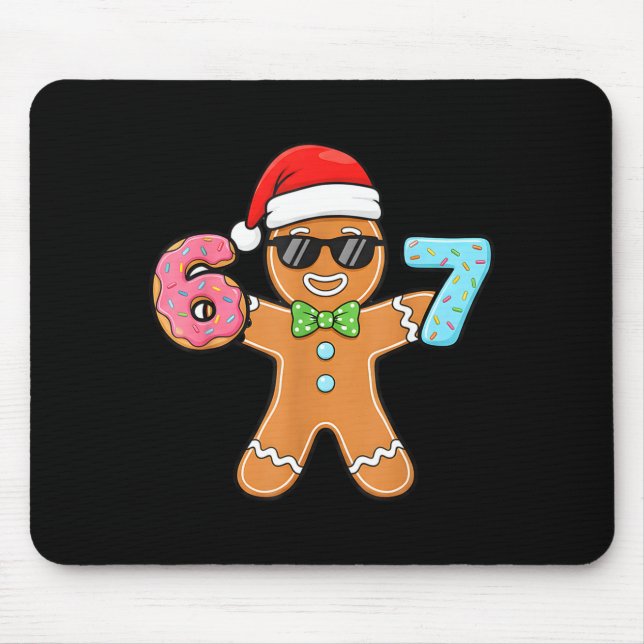 Mousepad Funny Six Seven 67 Meme 6 7 Gingerbread Christmas  (Frente)