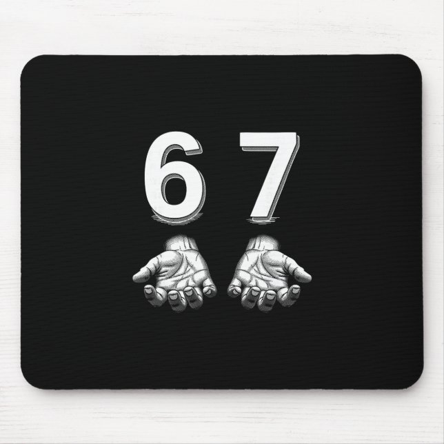 Mousepad Funny Six Seven 67 Meme Gen Alpha Slang Hands  (Frente)
