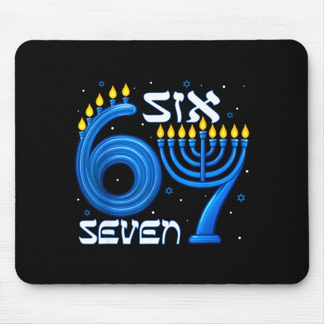 Mousepad Funny Six Seven 67 Meme Sarcastic Hanukkah Chanuka (Frente)