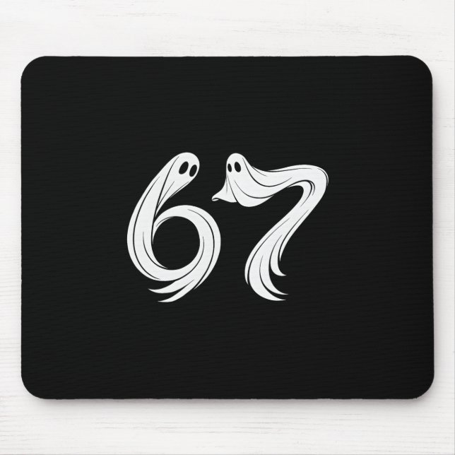 Mousepad Funny Six Seven 6 7 Meme 67 Design Ghost Halloween (Frente)