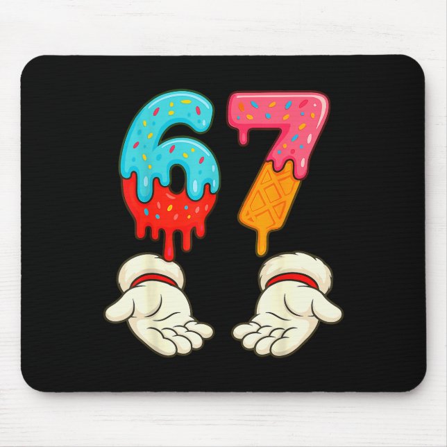 Mousepad Funny Six Seven 6 7 Meme Christmas Ice Cream Drip  (Frente)