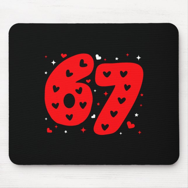 Mousepad Funny Six Seven 6 7 Meme Gen Alpha Slang 6 7 Valen (Frente)