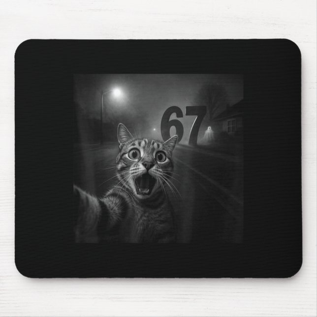Mousepad Funny Six Seven 6 7 Meme Gen Z Alpha Slang Cat Sel (Frente)