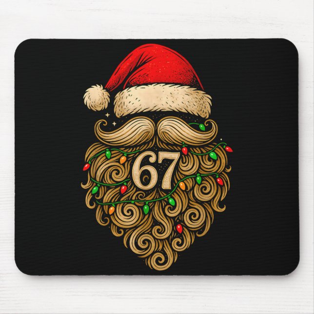 Mousepad Funny Six Seven 6 7 Meme Santa Beard Christmas Men (Frente)