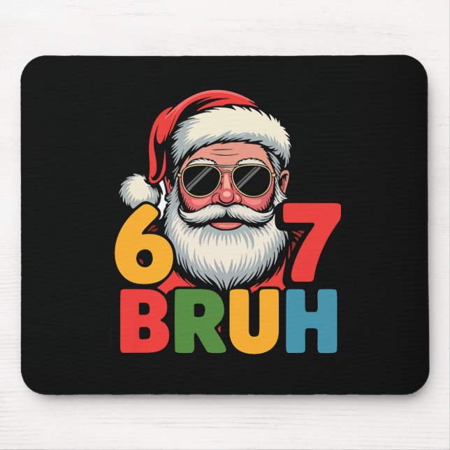 Mousepad Funny Six Seven 6 7 Meme Santa Christmas Men Boys  (Frente)