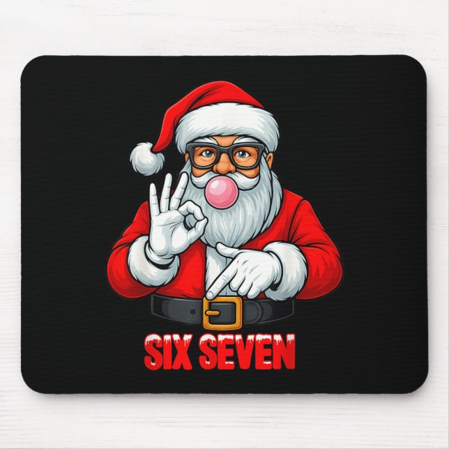 Mousepad Funny Six Seven 6 7 Meme Santa Christmas Shirt Men (Frente)