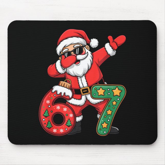 Mousepad Funny Six Seven 6 7 Meme Santa Dab Christmas Dabbi (Frente)