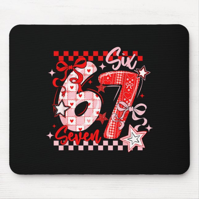 Mousepad Funny Six Seven 6 7 Meme Valentine Girl  (Frente)