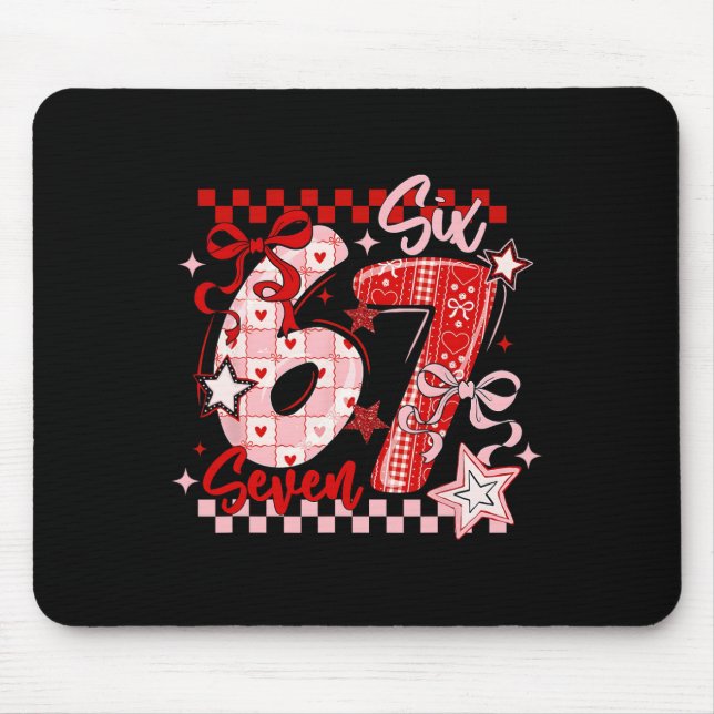 Mousepad Funny Six Seven 6 7 Meme Valentine Girl  (Frente)