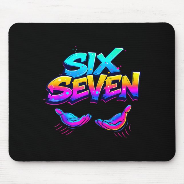 Mousepad Funny Six Seven Design Graphic 67 6 7 Meme Hands G (Frente)