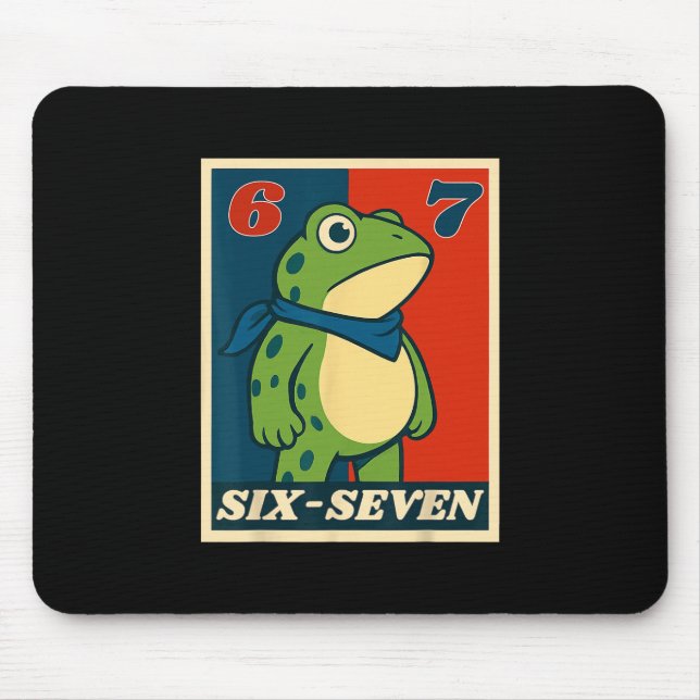 Mousepad Funny Six Seven Frog 6 7 Meme Gen Alpha Slang Meme (Frente)