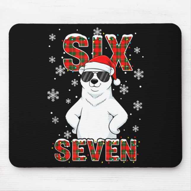 Mousepad Funny Six Seven Lar Bear Christmas 67 Santa Hat Wi (Frente)