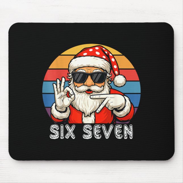 Mousepad Funny Six Seven Meme Christmas Cool Santa Saying 6 (Frente)