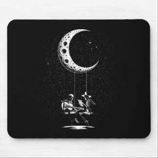 Mousepad Funny Skeleton Casal Moon tocando guitarra Hallowe