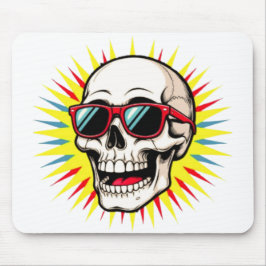 Mousepad **Funny Skull With Sunglasses – Cartoon Laughing S