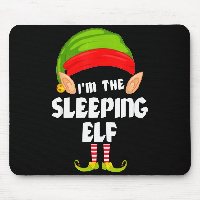 Mousepad Funny Sleeng Elf Matching Family Group Pj Christma (Frente)