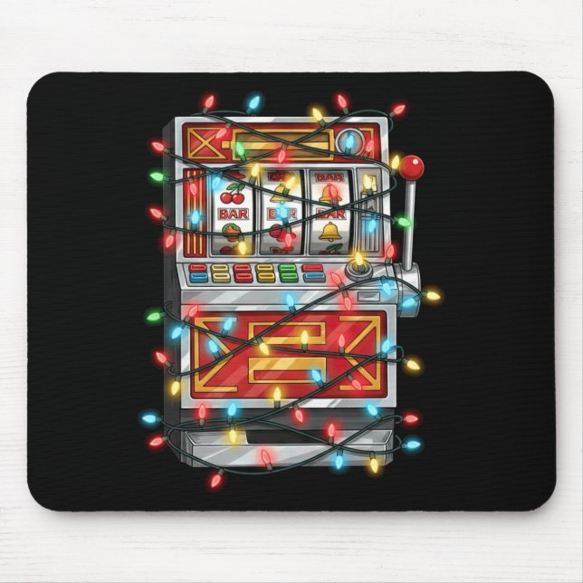 Mousepad Funny Slot Machine Christmas Graphics Lights Lover (Frente)