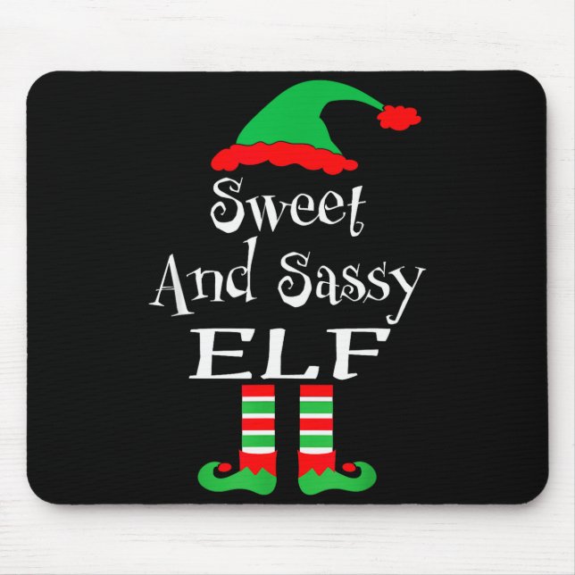 Mousepad Funny Sweet And Sy Elf Shirt Xmas Family Matching  (Frente)