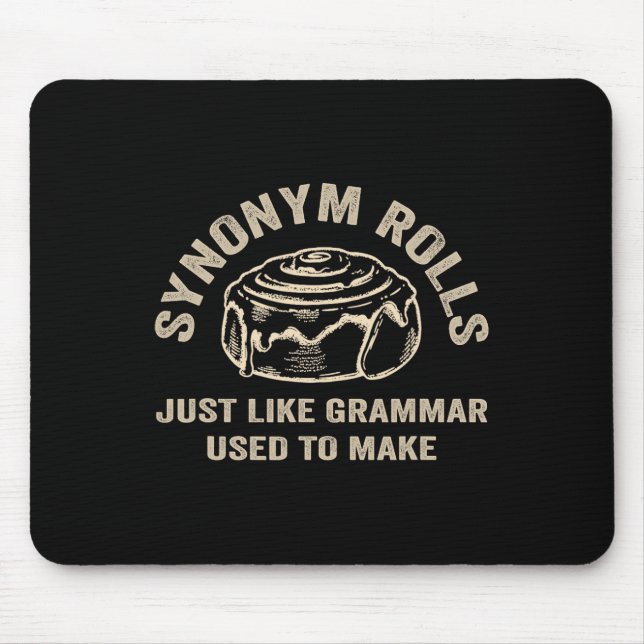 Mousepad Funny Synonym Rolls Joke Cinnamon Rolls Grammar Pu (Frente)