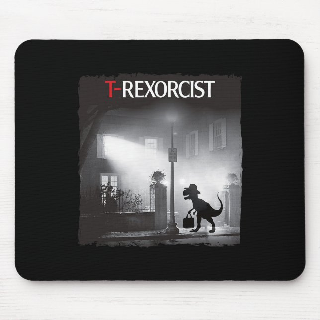 Mousepad Funny T-rex Horror Parody Dinosaur Halloween Retro (Frente)