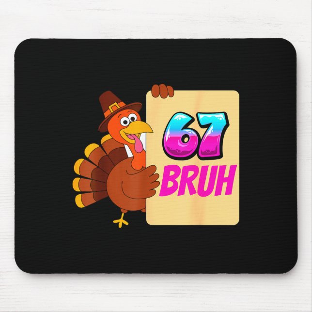 Mousepad Funny Thanksgiving 67 Baseball Drip Gobble Turkey  (Frente)