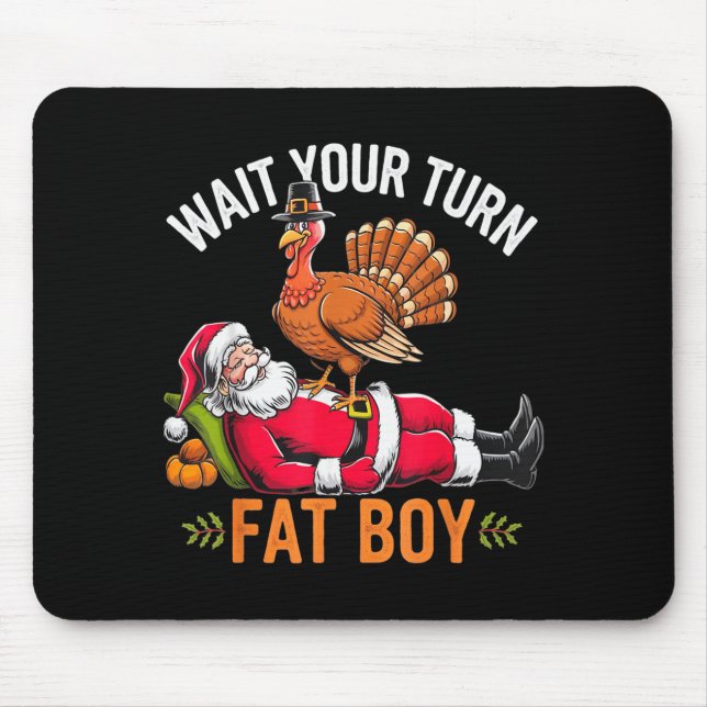 Mousepad Funny Thanksgiving Christmas Turkey Vs Santa For M (Frente)