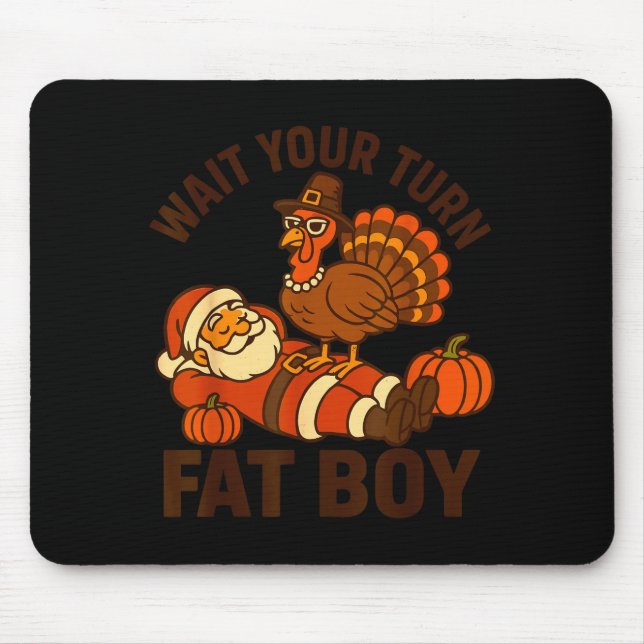 Mousepad Funny Thanksgiving Christmas Turkey Vs Santa For M (Frente)