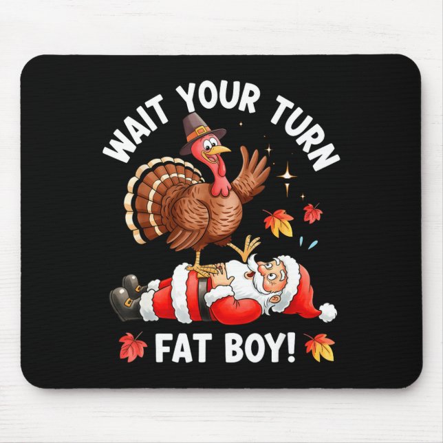 Mousepad Funny Thanksgiving Christmas Turkey Vs Santa For M (Frente)