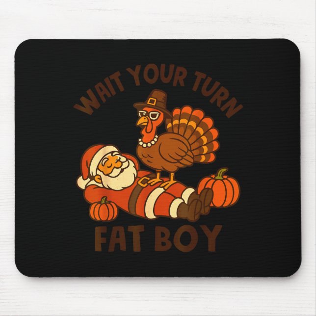 Mousepad Funny Thanksgiving Christmas Turkey Vs Santa For M (Frente)