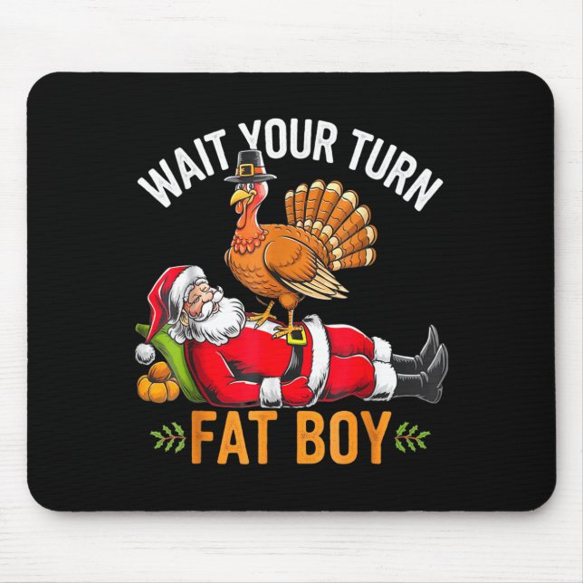 Mousepad Funny Thanksgiving Christmas Turkey Vs Santa For M (Frente)