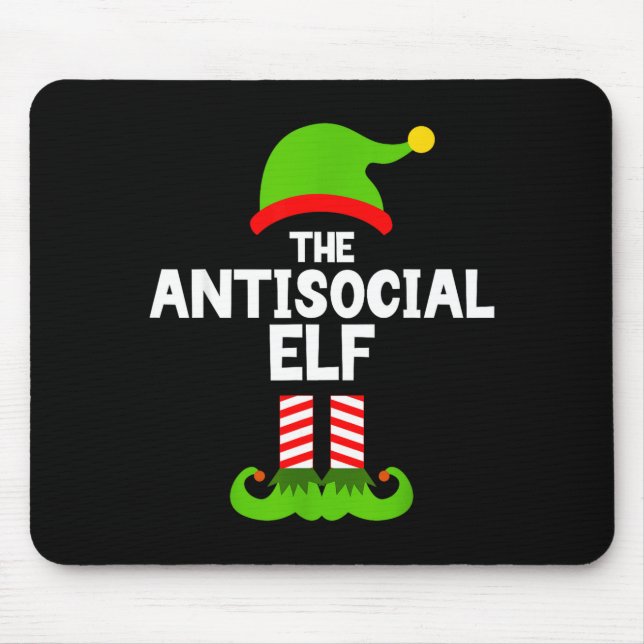 Mousepad Funny The Antisocial Elf Christmas Family Pajama A (Frente)