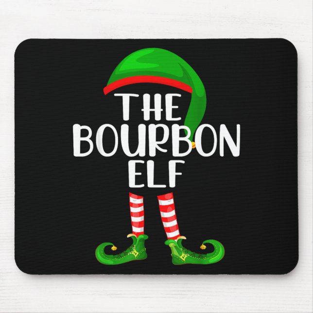 Mousepad Funny The Bourbon Elf Matching Family Christmas  (Frente)