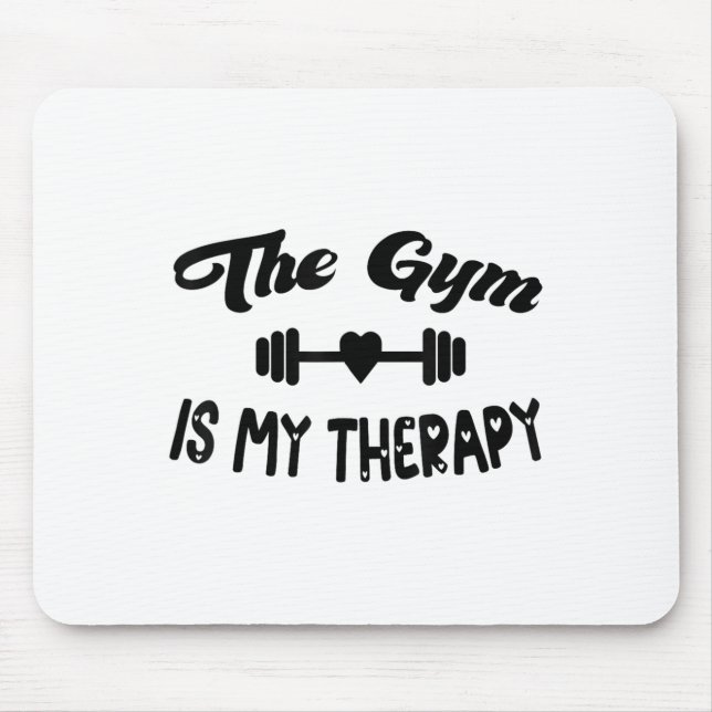 Mousepad Funny The Gym Is My Therapy Motivational Fitness L (Frente)