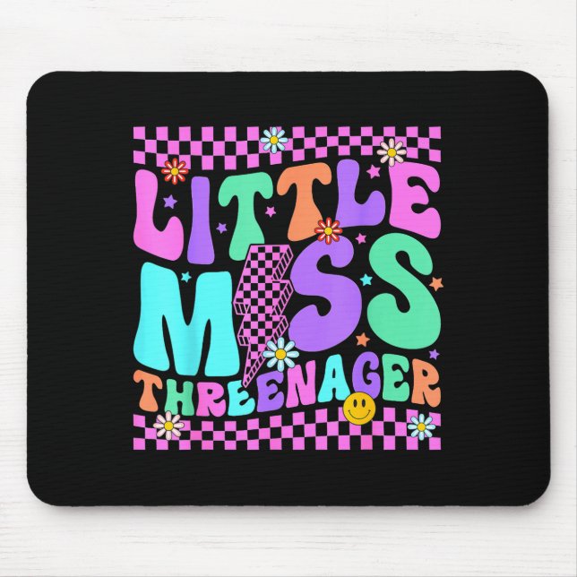 Mousepad Funny Threenager Happy 3rd Bday Party 3 Years Old  (Frente)