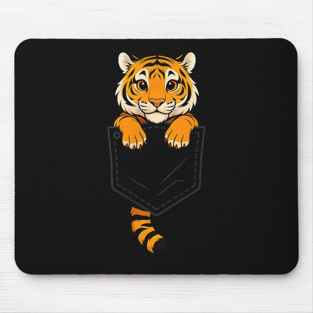 Mousepad Funny Tiger Peeking In Cket Animal Lover Men Women (Frente)