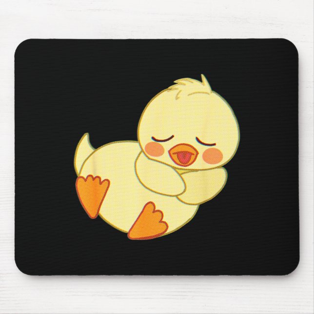Mousepad Funny Tired As Duck I Love Cute Ducklings Quote Gi (Frente)