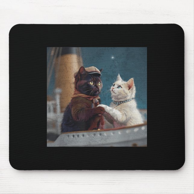 Mousepad Funny Titanic Movie Cat Meme Rms Cruise Ship Men W (Frente)