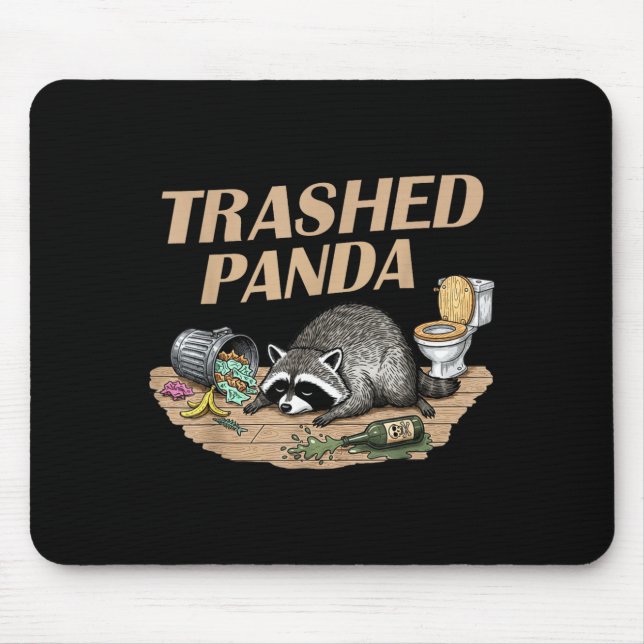 Mousepad Funny Trashed Panda Racoon Gets Drunk Racoon Meme  (Frente)