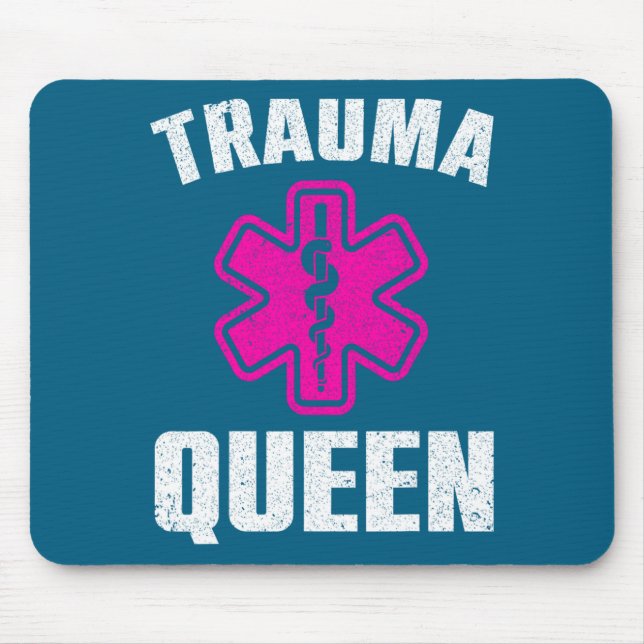 Mousepad Funny Trauma Queen Art For Paramedic Women Emt Lov (Frente)