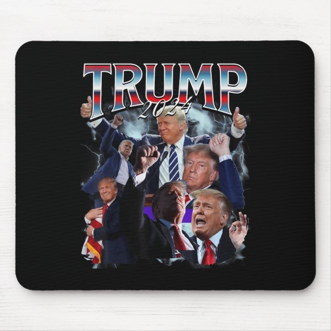 Mousepad Funny Trump 2024 Campaign 90s Rap Trendy Bootleg (Frente)