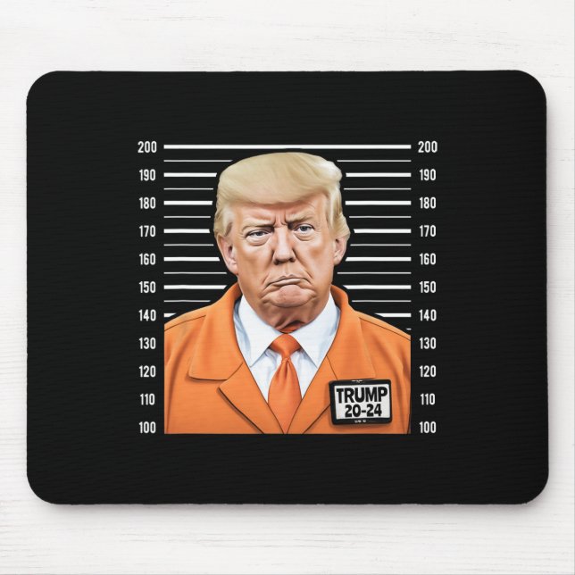 Mousepad Funny Trump 2024 Prisioneiro Mugshot (Frente)