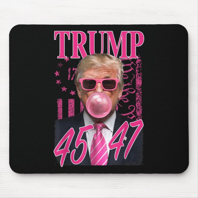 Mousepad Funny Trump Bubble Gum 1776 Pink Flag (Frente)