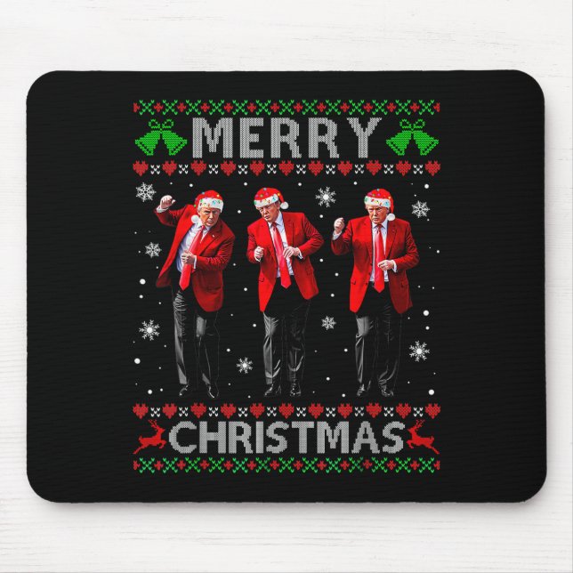 Mousepad Funny Trump Dance Merry Christmas Ugly Xmas Sweate (Frente)