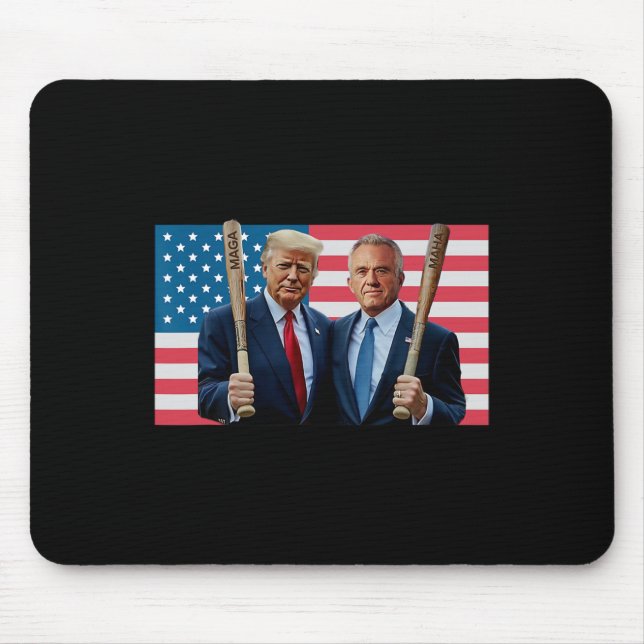 Mousepad Funny Trump Kennedy Mega Maha Baseball Bat Usa Fla (Frente)