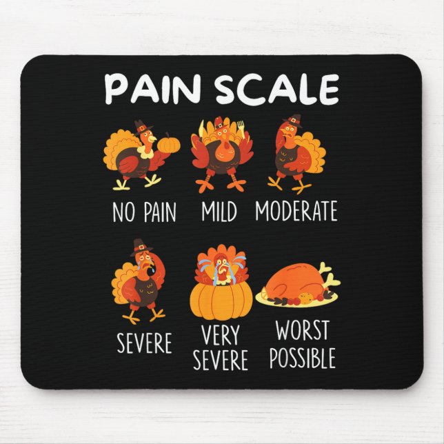 Mousepad Funny Turkey Pain Scale Thanksgiving Cna Er Nurse  (Frente)