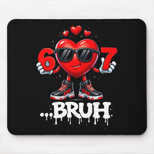 Mousepad Funny Valentine Days 67 Ice Cream Meme Six Seven  (Frente)